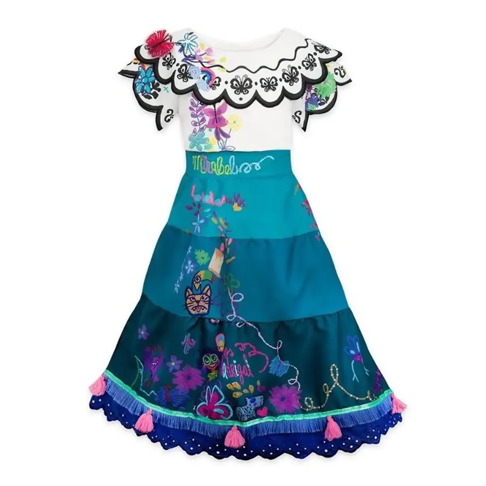 Disney Parks Encanto Mirabel Madrigal Dress Costume Youth Sz 9/10 Halloween New - Picture 2 of 8